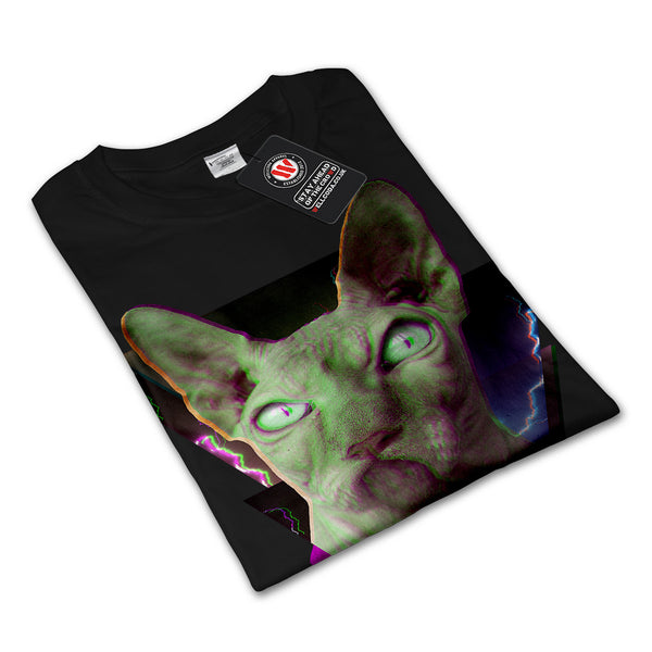 Psychedelic Kitten Womens Long Sleeve T-Shirt