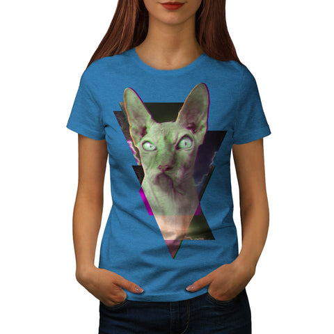 Psychedelic Kitten Womens T-Shirt