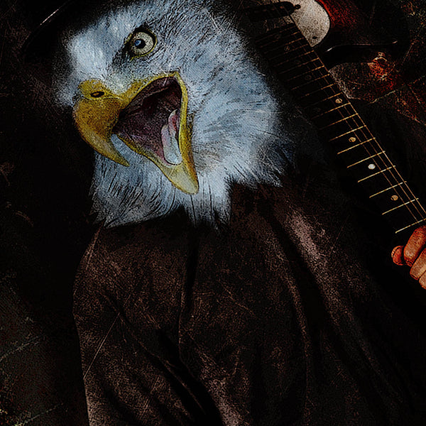 Eagle Playing Guitar Womens Hoodie
