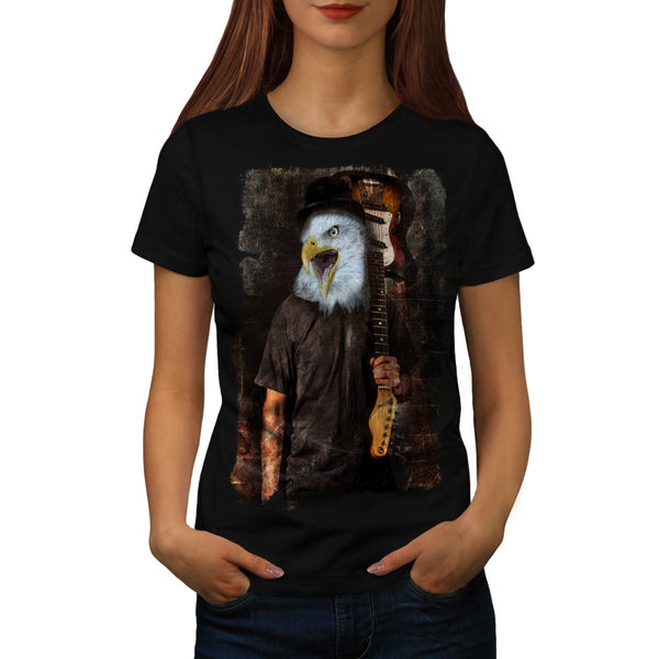 Eagle Playing Guitar Womens T-Shirt