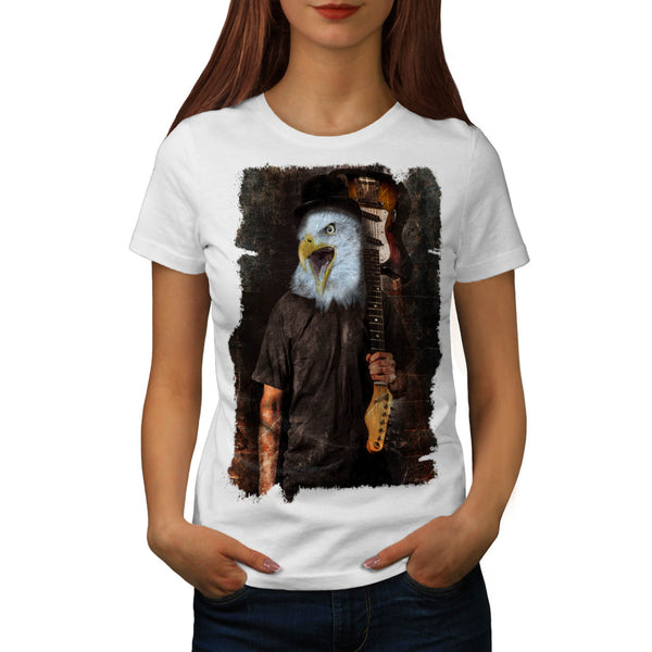 Eagle Playing Guitar Womens T-Shirt