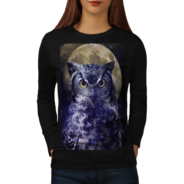 Owl Darkness Bird Womens Long Sleeve T-Shirt