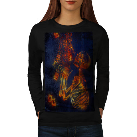 Casino Skeleton Womens Long Sleeve T-Shirt