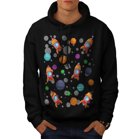 Rocket Moon Landing Mens Hoodie