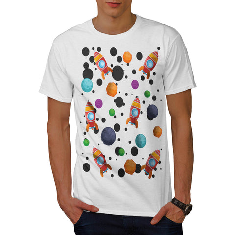 Rocket Moon Landing Mens T-Shirt