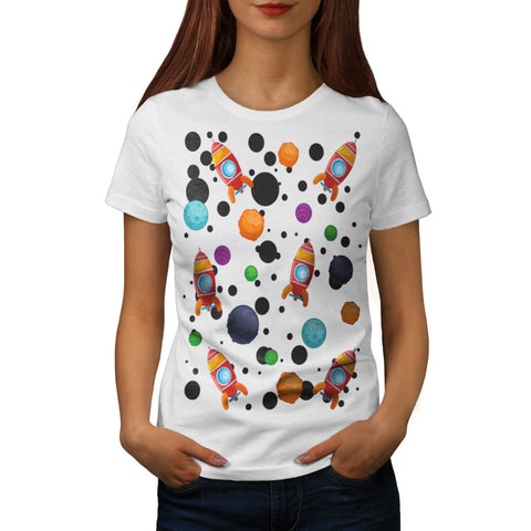 Rocket Moon Landing Womens T-Shirt