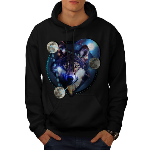 Wolf Outer Space Mens Hoodie