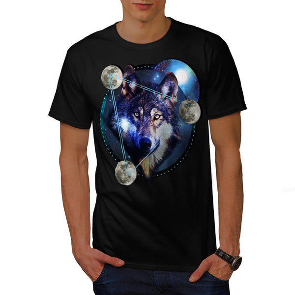 Wolf Outer Space Mens T-Shirt