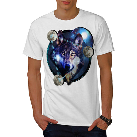 Wolf Outer Space Mens T-Shirt