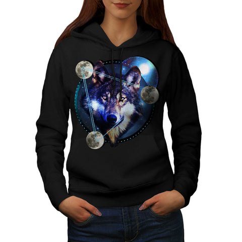 Wolf Outer Space Womens Hoodie