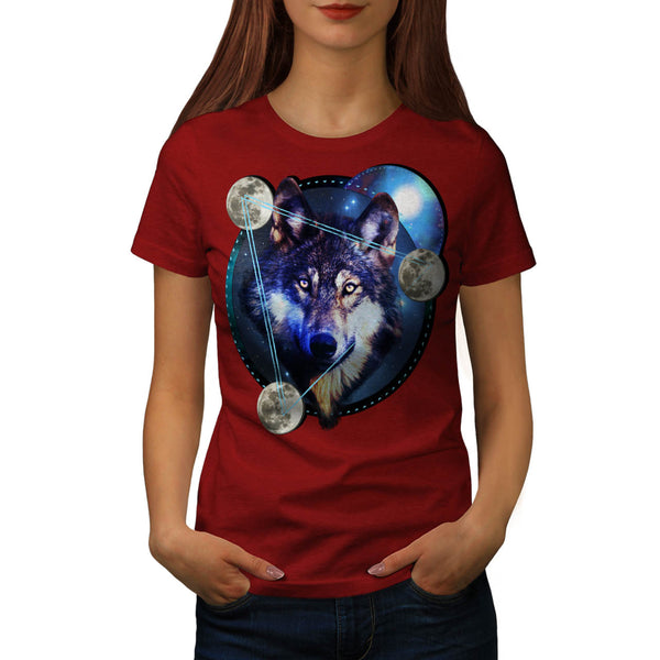 Wolf Outer Space Womens T-Shirt