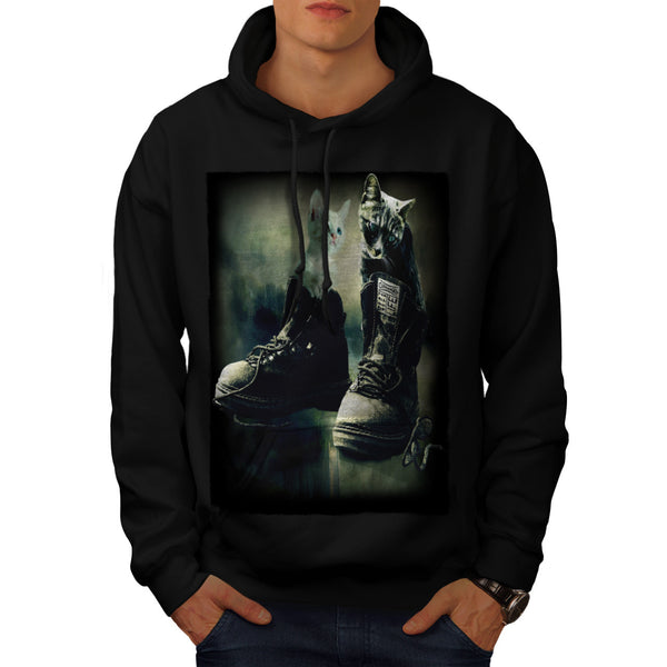 Cute Kitten In Boot Mens Hoodie