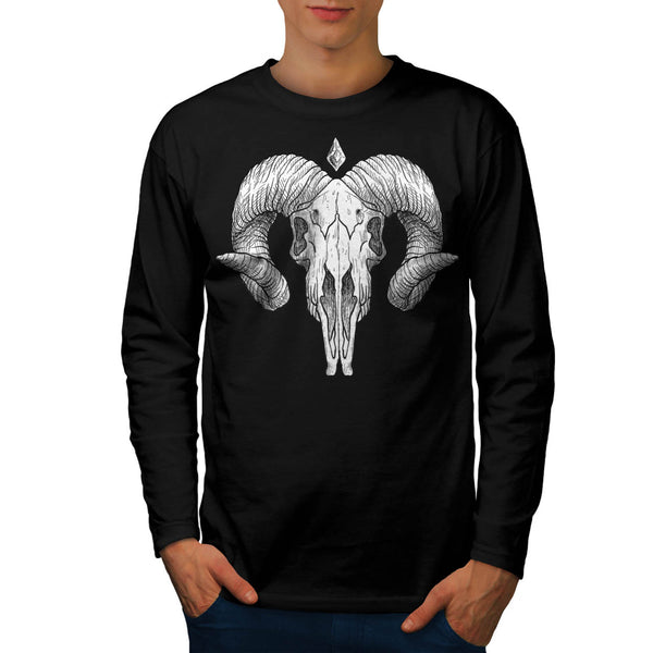 Skull Head Body Beast Mens Long Sleeve T-Shirt