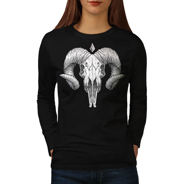 Skull Head Body Beast Womens Long Sleeve T-Shirt