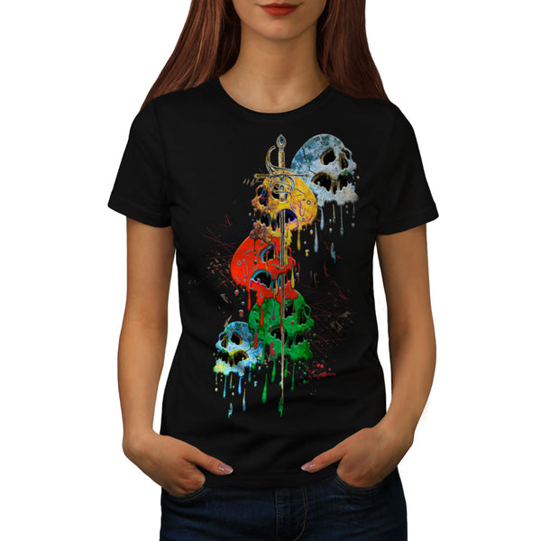 Skull Warrior Head Womens T-Shirt