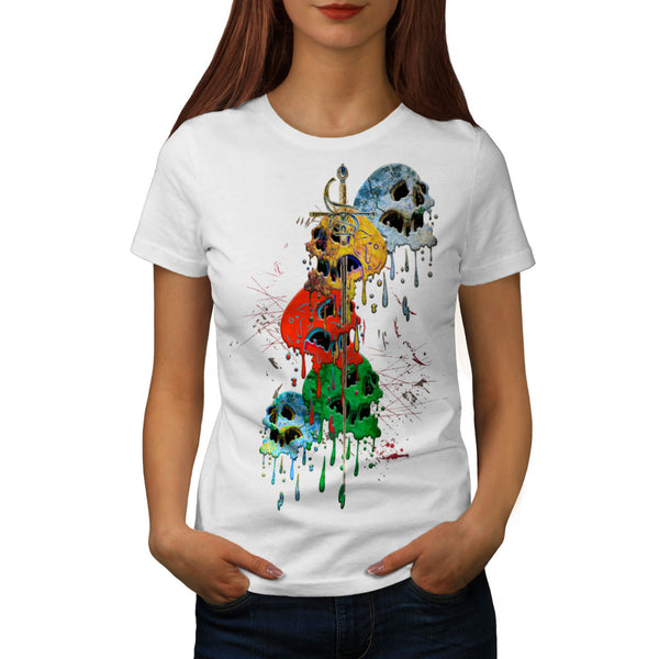 Skull Warrior Head Womens T-Shirt