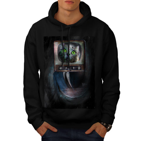 Cat Head Television Mens Hoodie