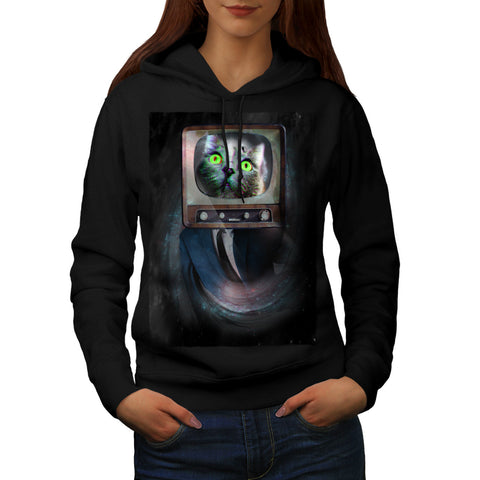 Cat Head Television Womens Hoodie