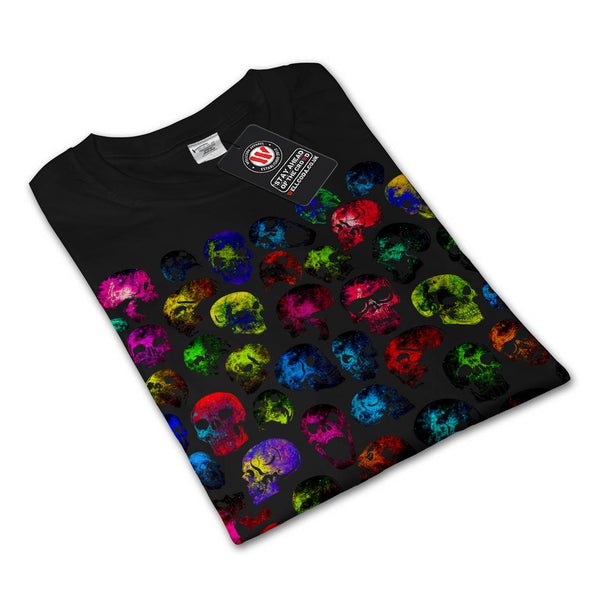 Skull Glow Head Art Mens Long Sleeve T-Shirt