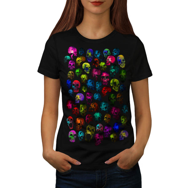 Skull Glow Head Art Womens T-Shirt