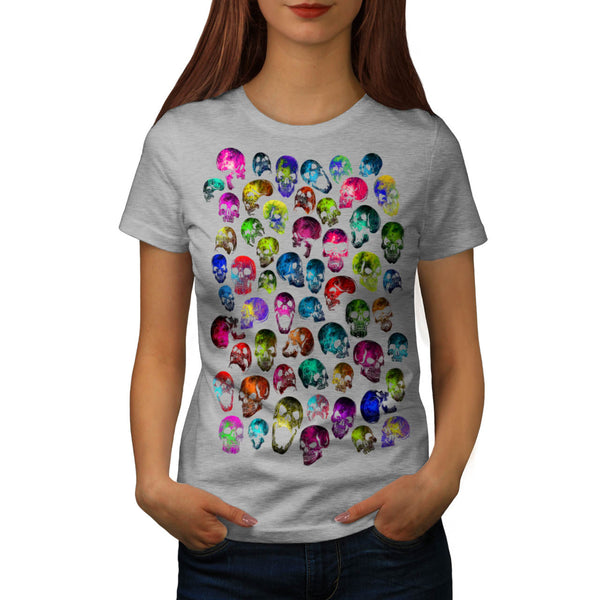 Skull Glow Head Art Womens T-Shirt