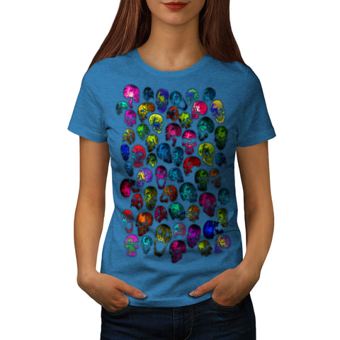 Skull Glow Head Art Womens T-Shirt