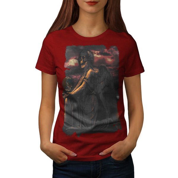 Skull War Angel Art Womens T-Shirt