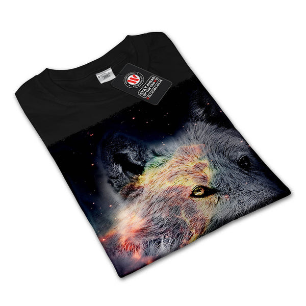 Outer Space Wolf Mens Long Sleeve T-Shirt