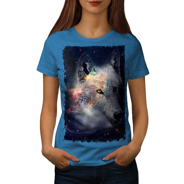 Outer Space Wolf Womens T-Shirt