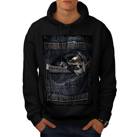 Cute Pocket Kitten Mens Hoodie