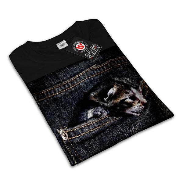 Cute Pocket Kitten Womens T-Shirt