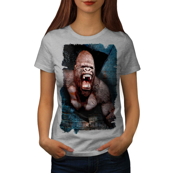 Gorilla Break Wall Womens T-Shirt