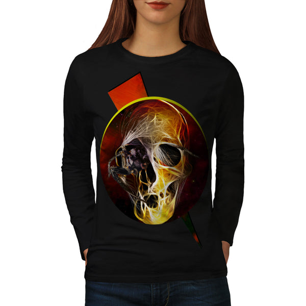 Skull Hell Devil Eye Womens Long Sleeve T-Shirt