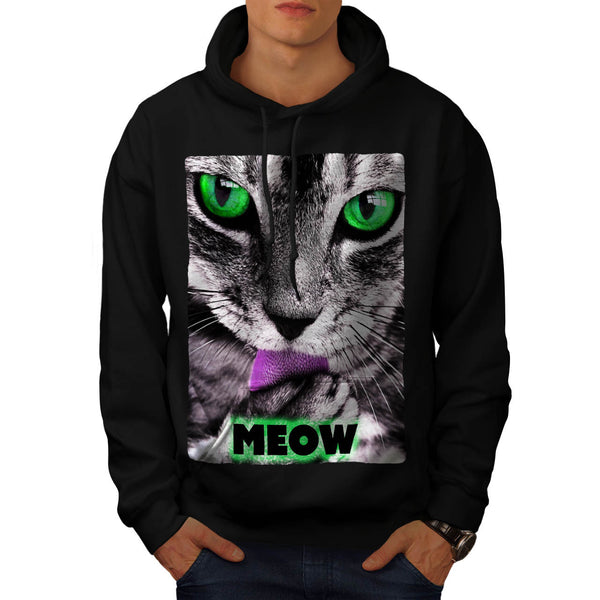 Meow Cute Kitty Face Mens Hoodie