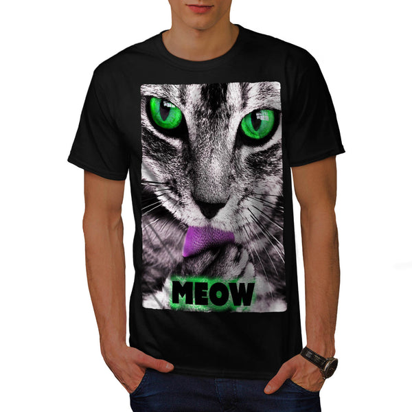 Meow Cute Kitty Face Mens T-Shirt