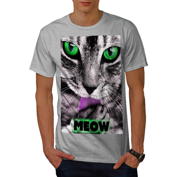 Meow Cute Kitty Face Mens T-Shirt