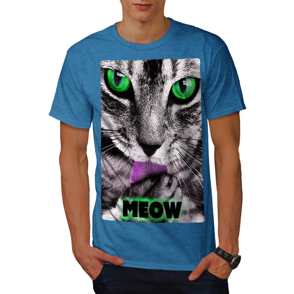 Meow Cute Kitty Face Mens T-Shirt