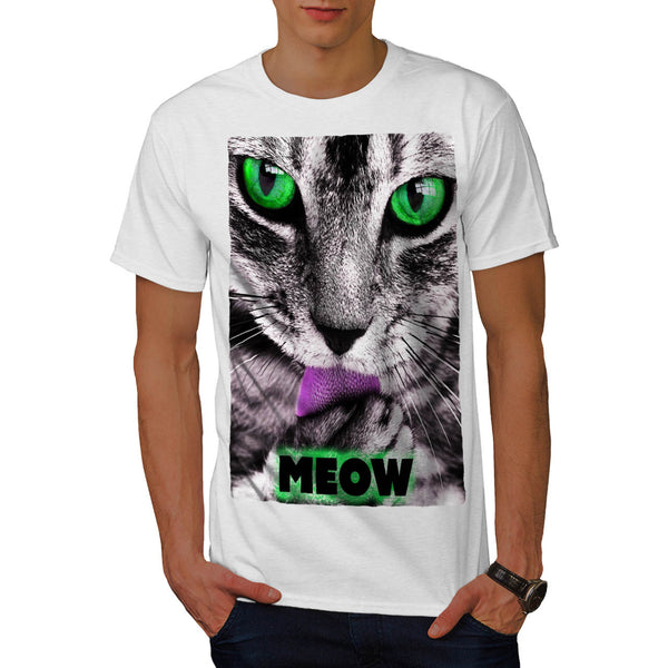 Meow Cute Kitty Face Mens T-Shirt