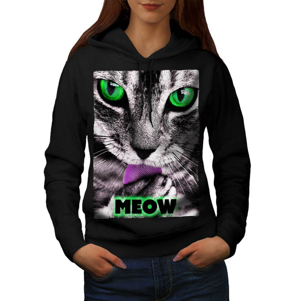 Meow Cute Kitty Face Womens Hoodie