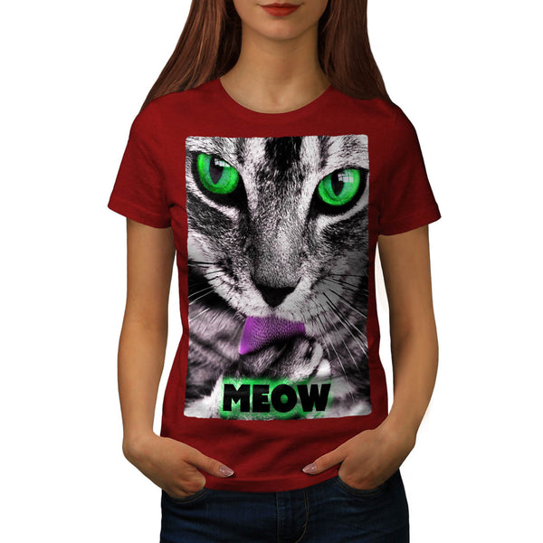 Meow Cute Kitty Face Womens T-Shirt