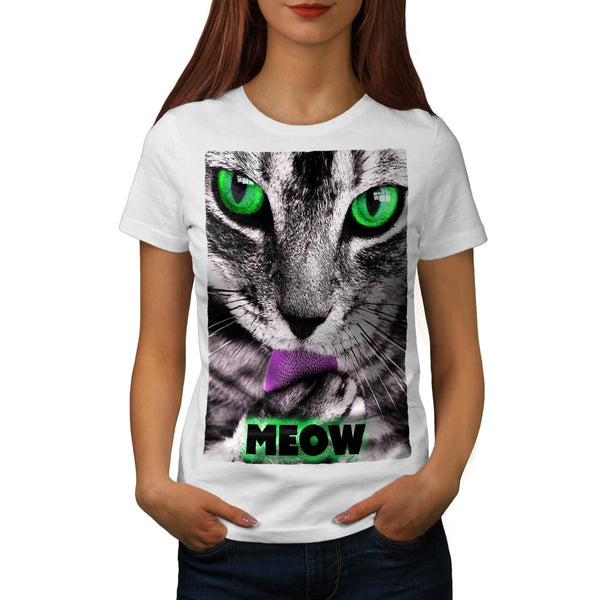 Meow Cute Kitty Face Womens T-Shirt