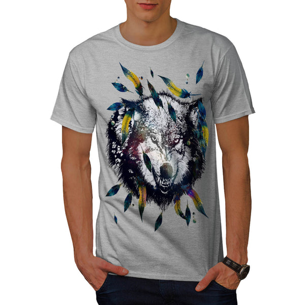 Angry Tribal Wolf Mens T-Shirt