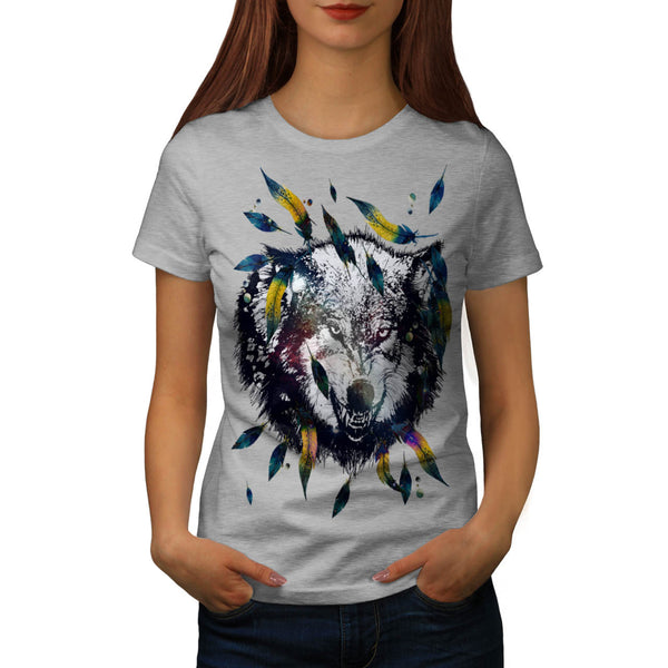 Angry Tribal Wolf Womens T-Shirt