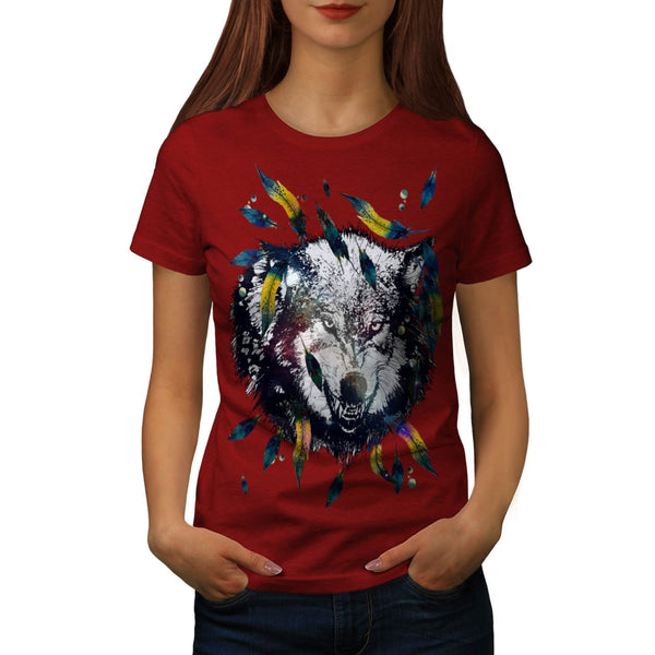 Angry Tribal Wolf Womens T-Shirt