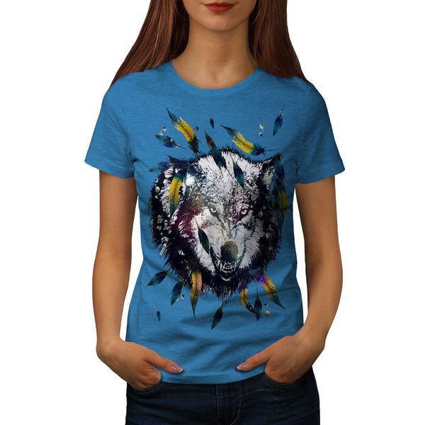 Angry Tribal Wolf Womens T-Shirt