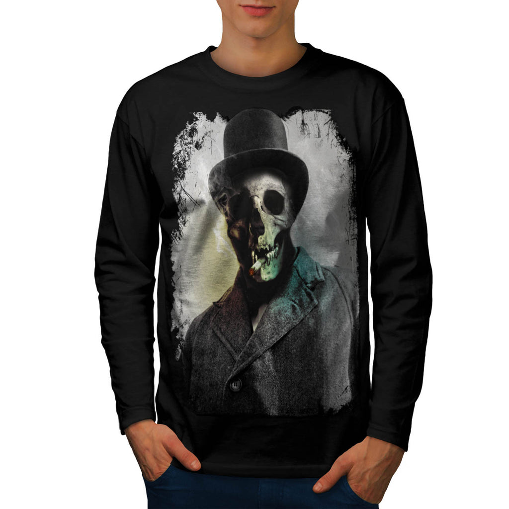 Skull Zombie Body Mens Long Sleeve T-Shirt