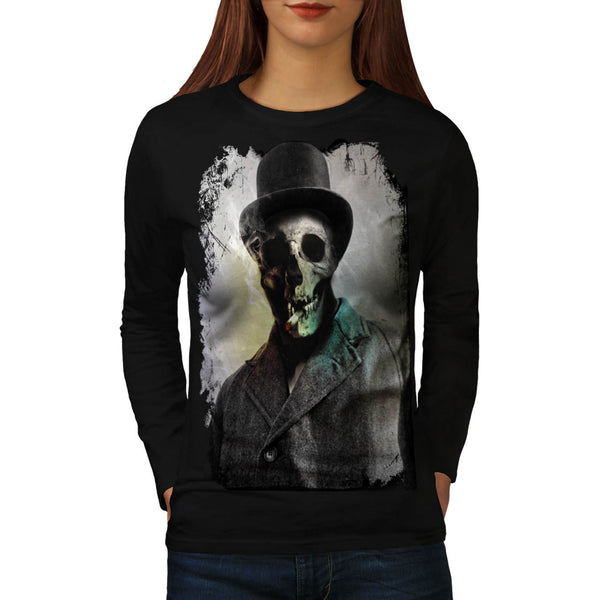 Skull Zombie Body Womens Long Sleeve T-Shirt