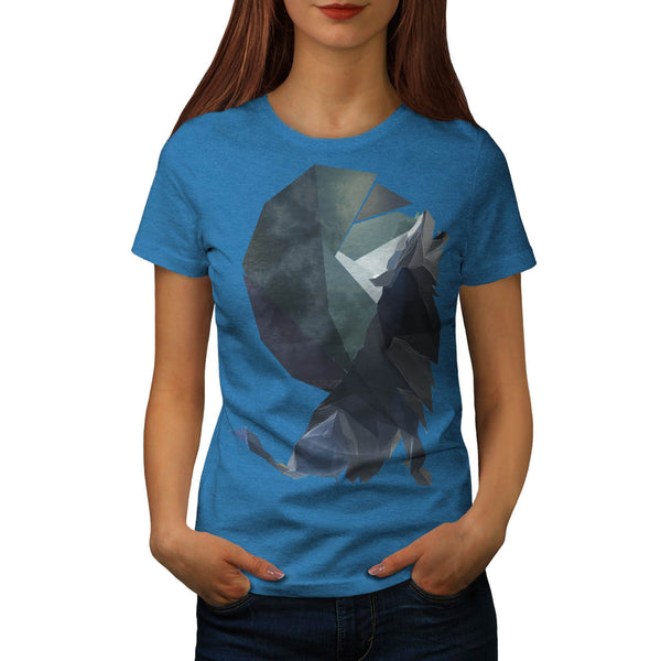 Wolf Howling Night Womens T-Shirt