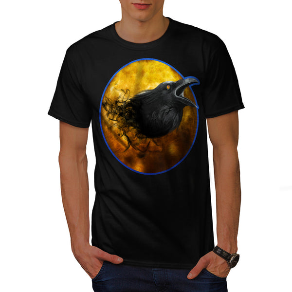 Space Crow Planet Mens T-Shirt