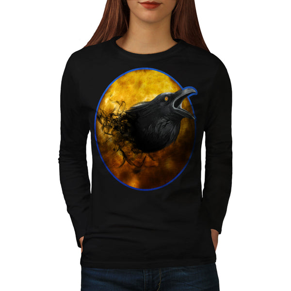 Space Crow Planet Womens Long Sleeve T-Shirt